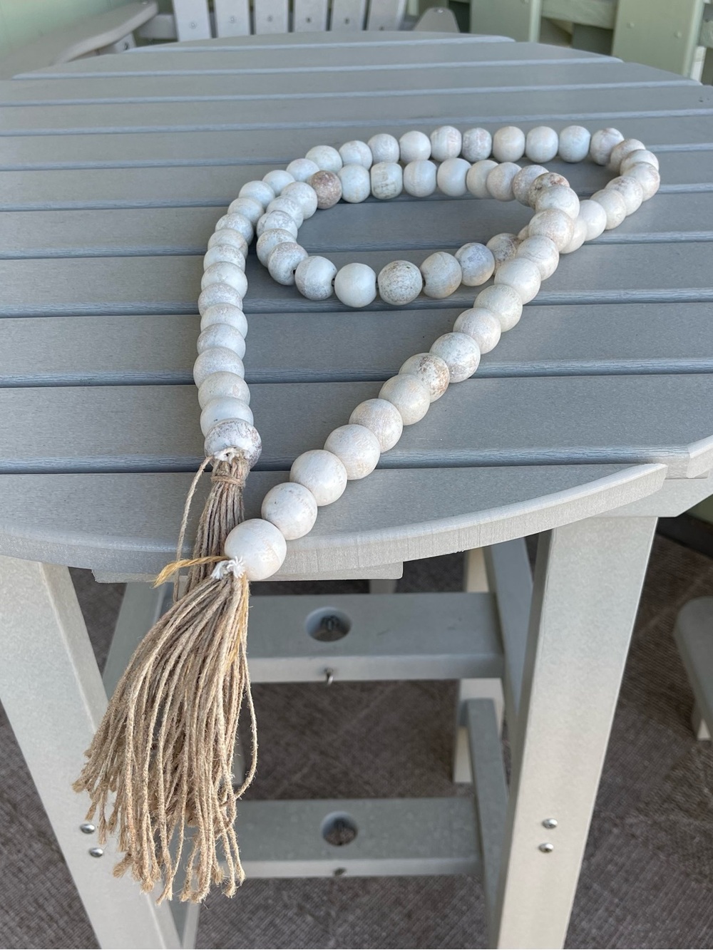 White Beaded Tassel Garland